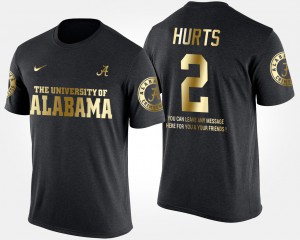 Gold Limited Short Sleeve With Message Black Jalen Hurts Alabama T-Shirt #2 Mens 358484-991