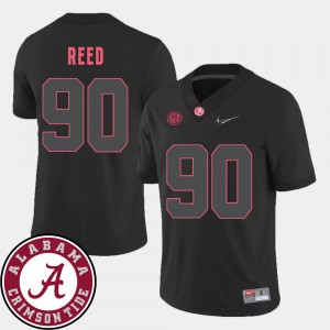 Jarran Reed Alabama Jersey For Men Black College Football 2018 SEC Patch #90 283130-297