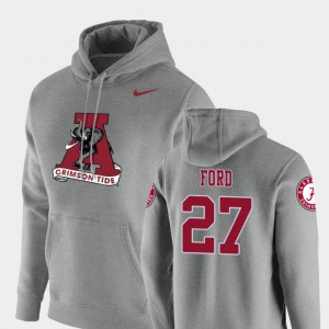 Heathered Gray Jerome Ford Alabama Hoodie Pullover Men's #27 Vault Logo Club 990521-948