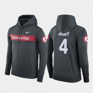 #4 Sideline Seismic Football Performance For Men Anthracite Jerry Jeudy Alabama Hoodie 626234-327