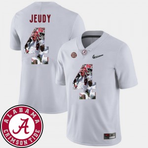 Men Football White #4 Jerry Jeudy Alabama Jersey Pictorial Fashion 547723-702