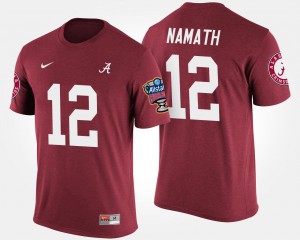 #12 Joe Namath Alabama T-Shirt Crimson Sugar Bowl Mens Bowl Game 622139-955