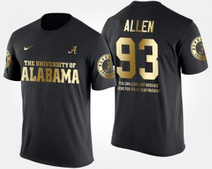 Jonathan Allen Alabama T-Shirt Short Sleeve With Message Black Gold Limited #93 For Men's 892882-239