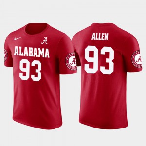 Washington skins Football Future Stars Red Mens #93 Jonathan Allen Alabama T-Shirt 982687-221