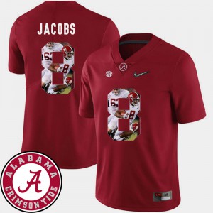 Josh Jacobs Alabama Jersey Crimson Pictorial Fashion #8 Football For Men's 945637-909