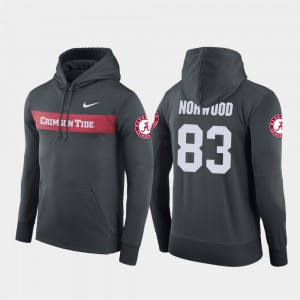 Sideline Seismic Anthracite #83 For Men's Football Performance Kevin Norwood Alabama Hoodie 577845-326