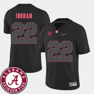 Mark Ingram Alabama Jersey Black #22 2018 SEC Patch For Men College Football 491057-761