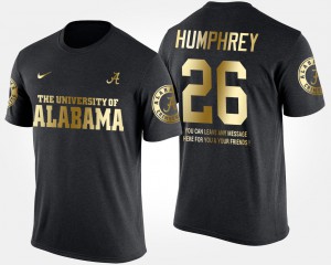 For Men's Marlon Humphrey Alabama T-Shirt Short Sleeve With Message Black #26 Gold Limited 908449-551