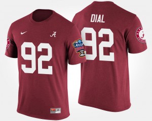 #92 Bowl Game Sugar Bowl Crimson Men's Quinton Dial Alabama T-Shirt 667800-808