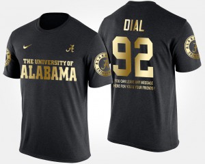 Gold Limited Short Sleeve With Message Mens Black #92 Quinton Dial Alabama T-Shirt 533626-510