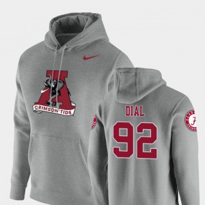 #92 Heathered Gray Pullover Quinton Dial Alabama Hoodie For Men's Vault Logo Club 571486-990