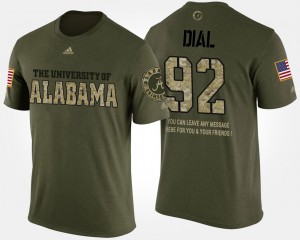 Short Sleeve With Message Military Mens #92 Quinton Dial Alabama T-Shirt Camo 966994-897