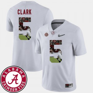 White Men's Football Ronnie Clark Alabama Jersey #5 Pictorial Fashion 791419-255