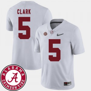 Ronnie Clark Alabama Jersey Men's College Football #5 White 2018 SEC Patch 267265-401