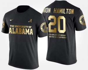Gold Limited Black Short Sleeve With Message For Men's #20 Shaun Dion Hamilton Alabama T-Shirt 351265-912