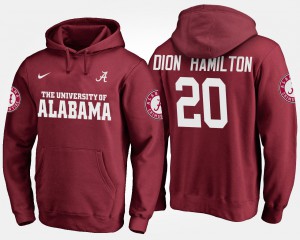 Shaun Dion Hamilton Alabama Hoodie Crimson #20 For Men 964780-207