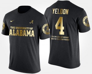 Black T.J. Yeldon Alabama T-Shirt Mens Gold Limited Short Sleeve With Message #4 958244-798