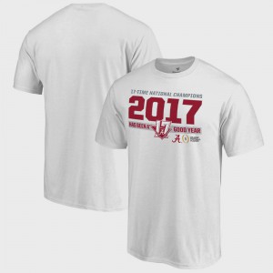 Bowl Game Alabama T-Shirt Mens White College Football Playoff 2017 National Champions Offside 288065-251