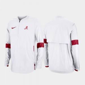 2019 Coaches Sideline For Men's Alabama Jacket Quarter-Zip White 542215-619