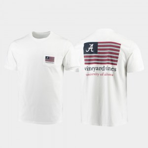 Americana Flag For Men's Alabama T-Shirt White Vineyard Vines 501352-577