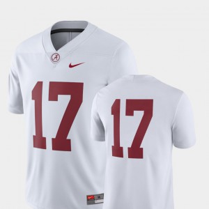 For Men College Football #17 2018 Game Alabama Jersey White 569046-963
