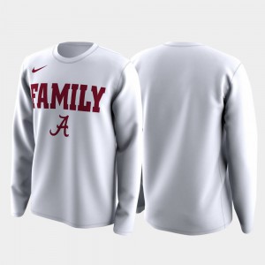 For Men's White Alabama T-Shirt Family on Court March Madness Legend Basketball Long Sleeve 933401-513