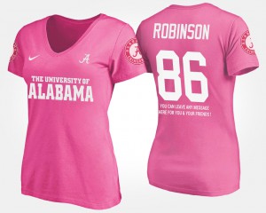 A'Shawn Robinson Alabama T-Shirt Womens With Message #86 Pink 906425-813