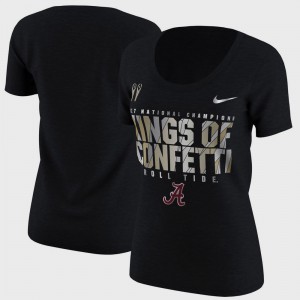 Alabama T-Shirt Bowl Game For Women's College Football Playoff 2017 National Champions Locker Room Black 397016-692