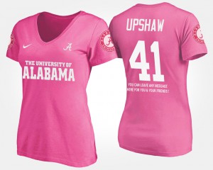 Courtney Upshaw Alabama T-Shirt Womens With Message #41 Pink 837001-257