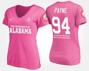 Pink With Message Da'Ron Payne Alabama T-Shirt Women's #94 925195-706