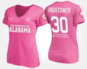 #30 Womens Pink Dont'a Hightower Alabama T-Shirt With Message 339460-899