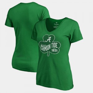 St. Patrick's Day Paddy's Pride Fanatics Women Kelly Green Alabama T-Shirt 122027-903