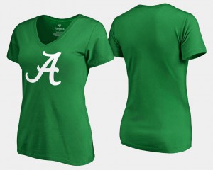Kelly Green Alabama T-Shirt St. Patrick's Day White Logo Womens 463769-214
