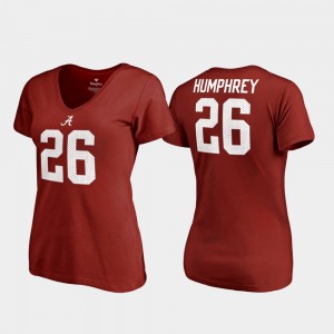 #26 Crimson College Legends Ladies Marlon Humphrey Alabama T-Shirt V-Neck 436042-795