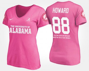 Pink O.J. Howard Alabama T-Shirt Women's #88 With Message 126909-251