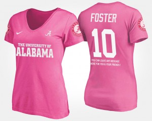 Women's Reuben Foster Alabama T-Shirt With Message Pink #10 116236-841