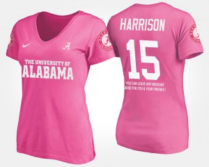 #15 With Message Pink For Women Ronnie Harrison Alabama T-Shirt 763464-208