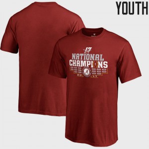 College Football Playoff 2017 National Champions Multi Kick Bowl Game Youth Alabama T-Shirt Crimson 506848-612