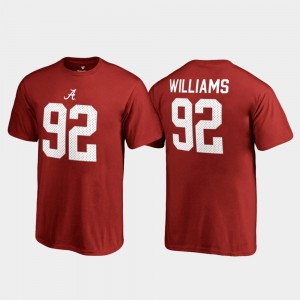Name & Number College Legends Youth #92 Quinnen Williams Alabama T-Shirt Crimson 642156-942